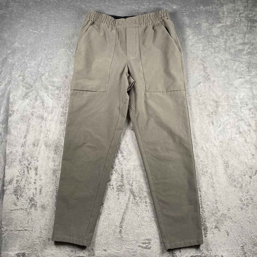 Lululemon Bowline Utilitech Pants Mens Size M Grey‎ Sage Tapered Leg Travel